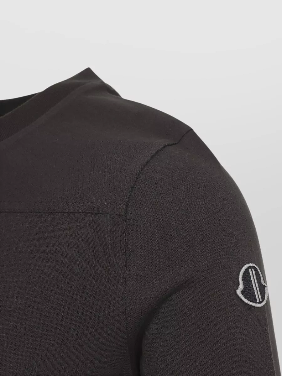 Moncler Cotton Slim Fit Panelled Long Sleeve Crewneck Top