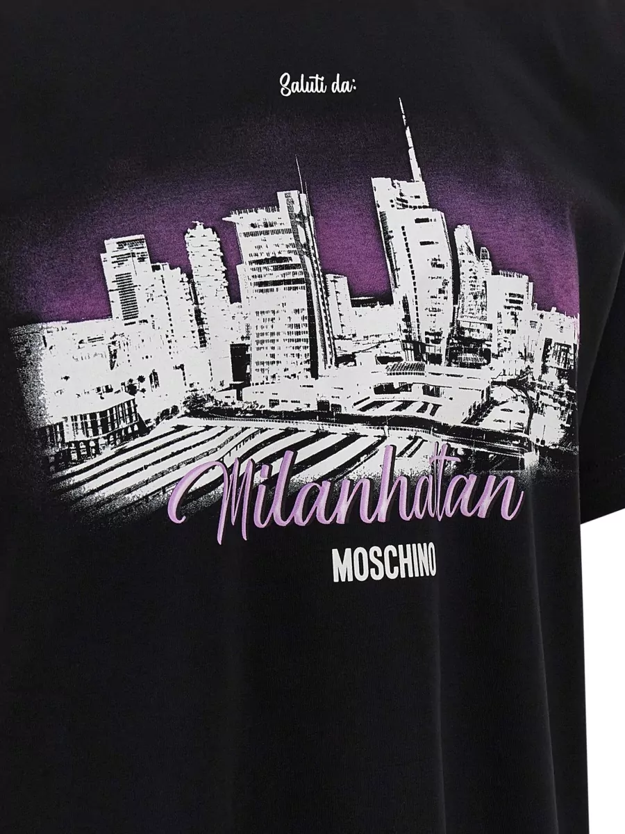 Moschino Milanhattan Graphic Cotton T-Shirt