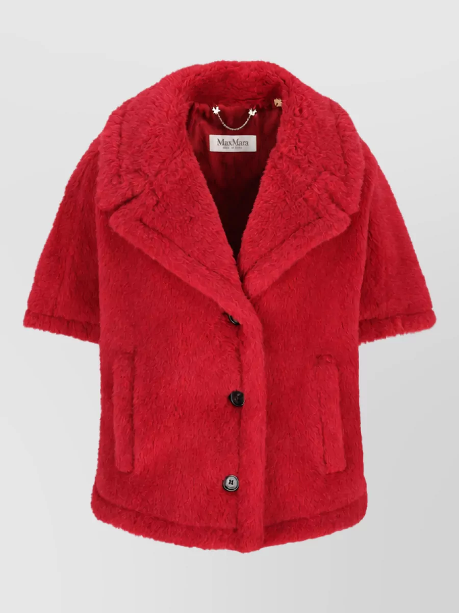 Max Mara alpaca virgin wool silk short-sleeve cape