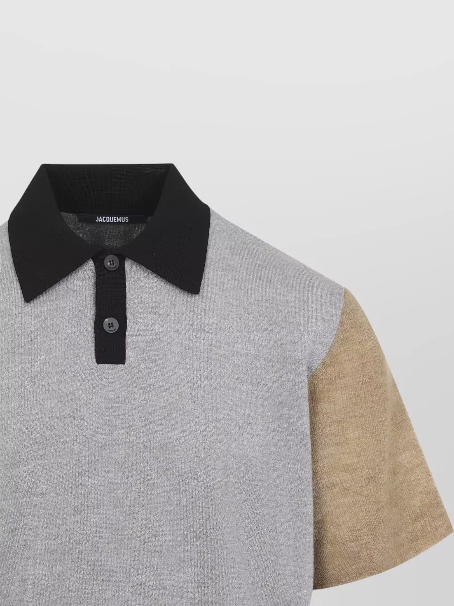 Jacquemus Merino Wool Paneled Polo Shirt