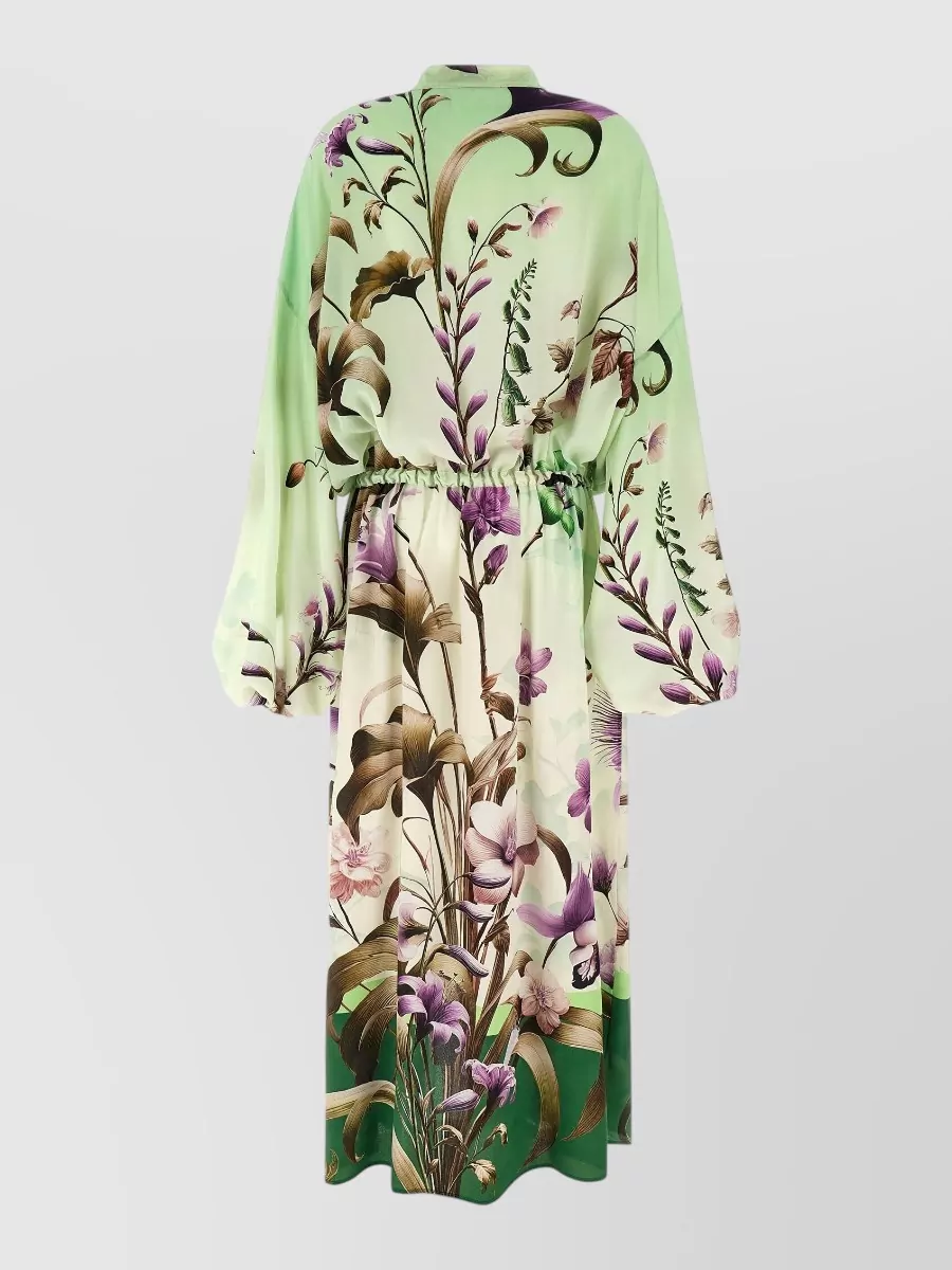 F.r.s For Restless Sleepers Silk floral-print ruffled v-neck maxi dress