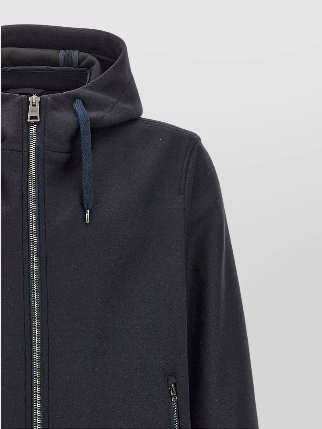 Herno Parka With Hood And Side Zipper Pockets