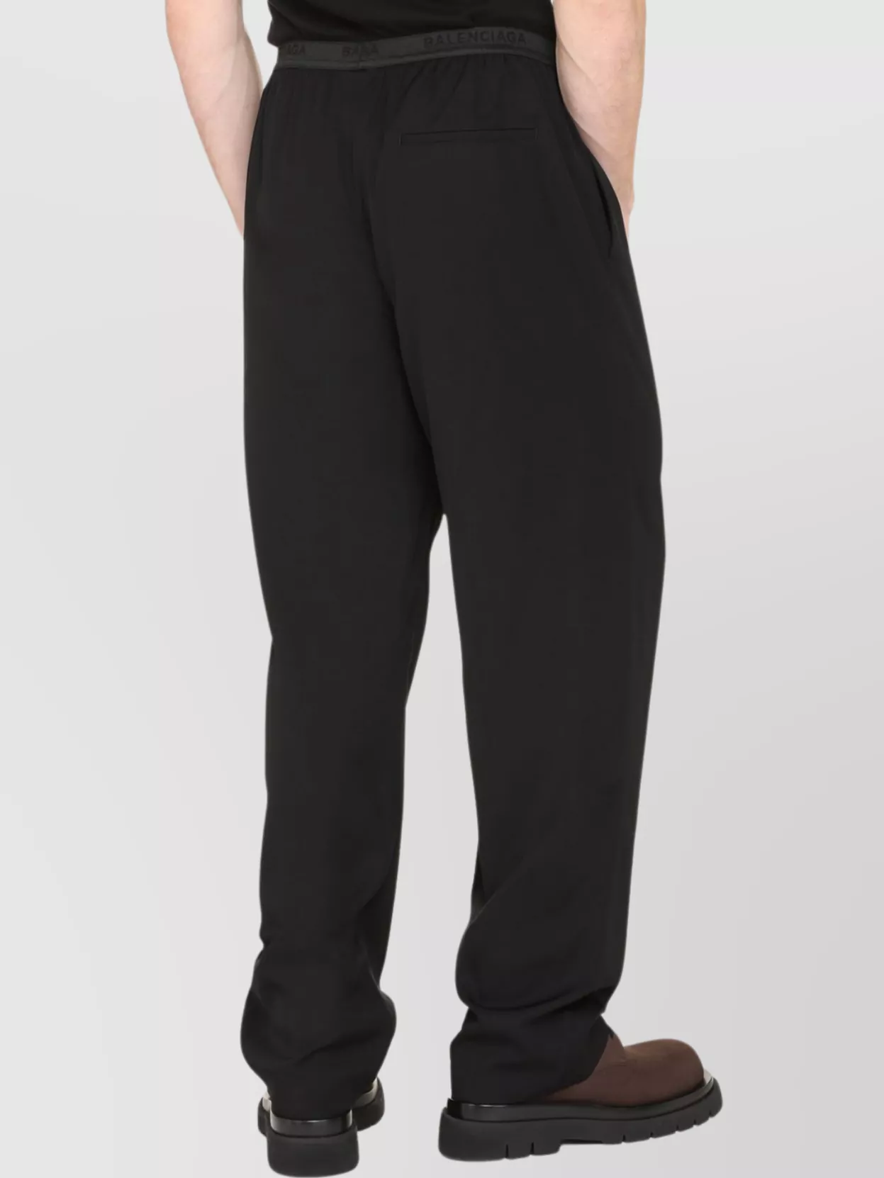 Balenciaga Elastic Waistband Trousers With Back And Side Pockets