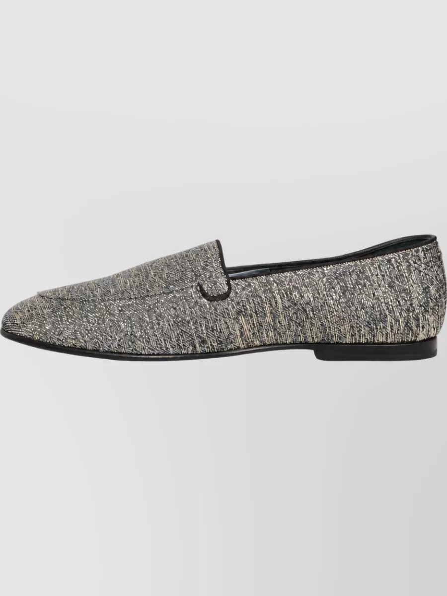 Dolce&Gabbana Leather Glitter Slippers