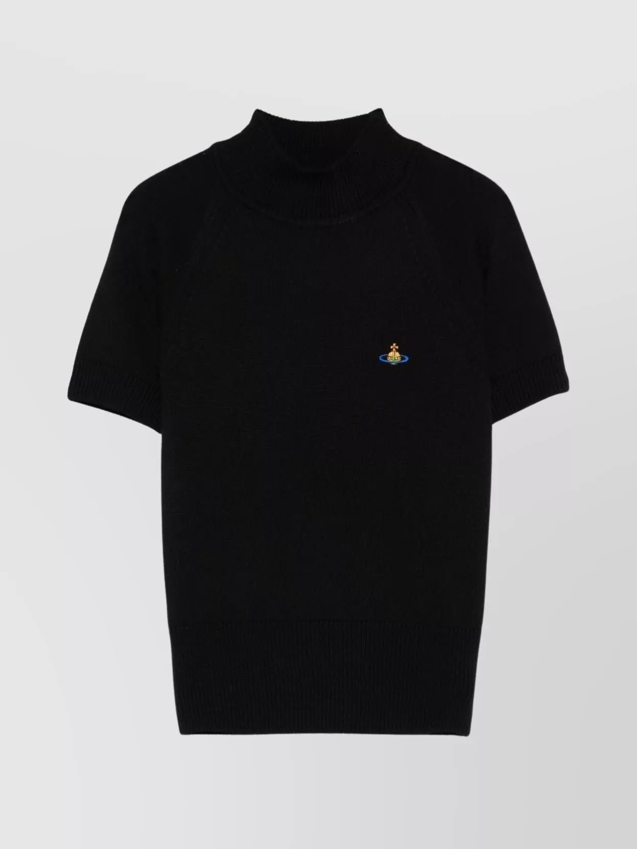 Vivienne Westwood High Neck Ribbed Top With Short Sleeves