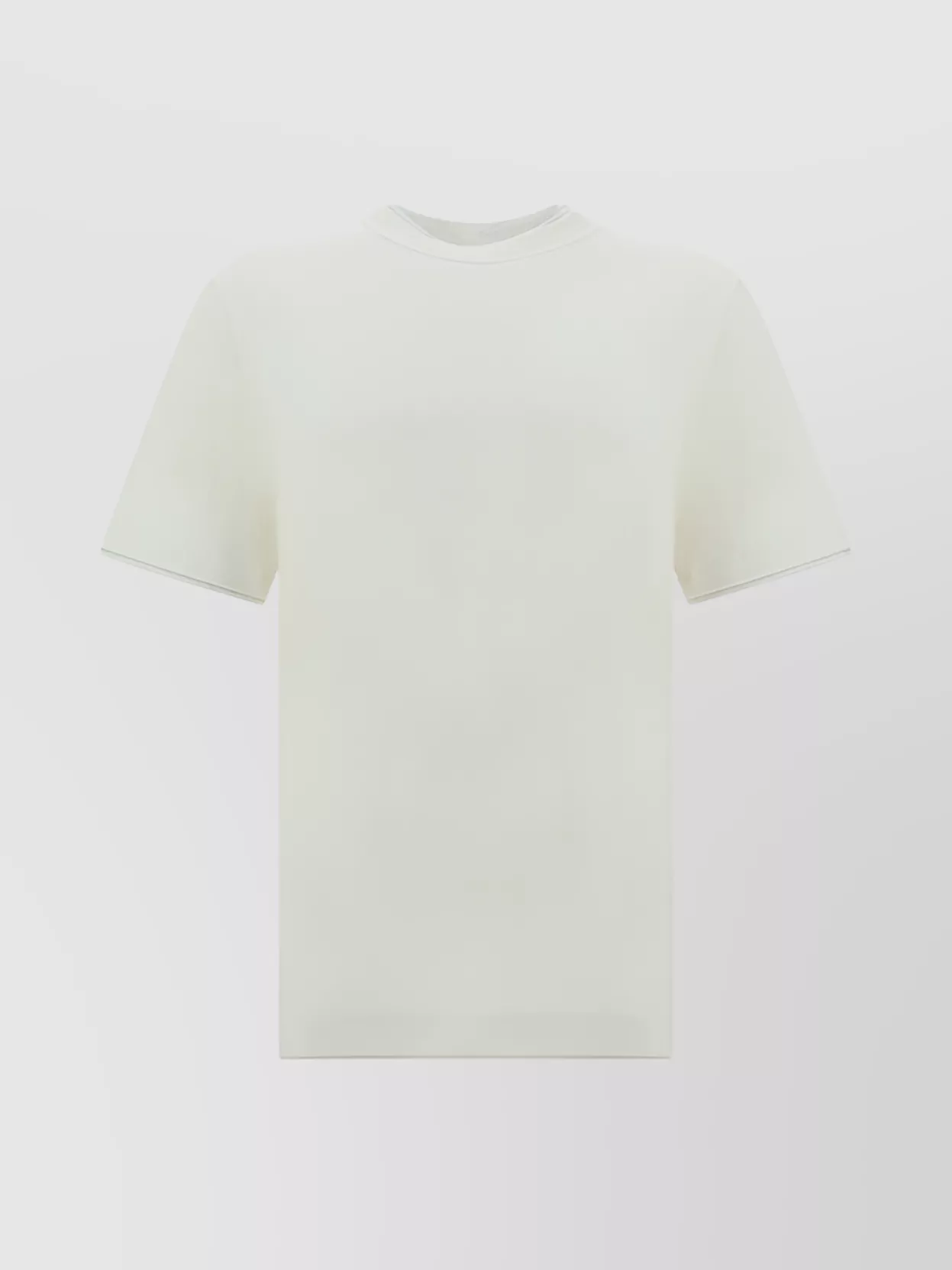 Shop Brunello Cucinelli Crew Neck T-shirt With Contrasting Hem Detail