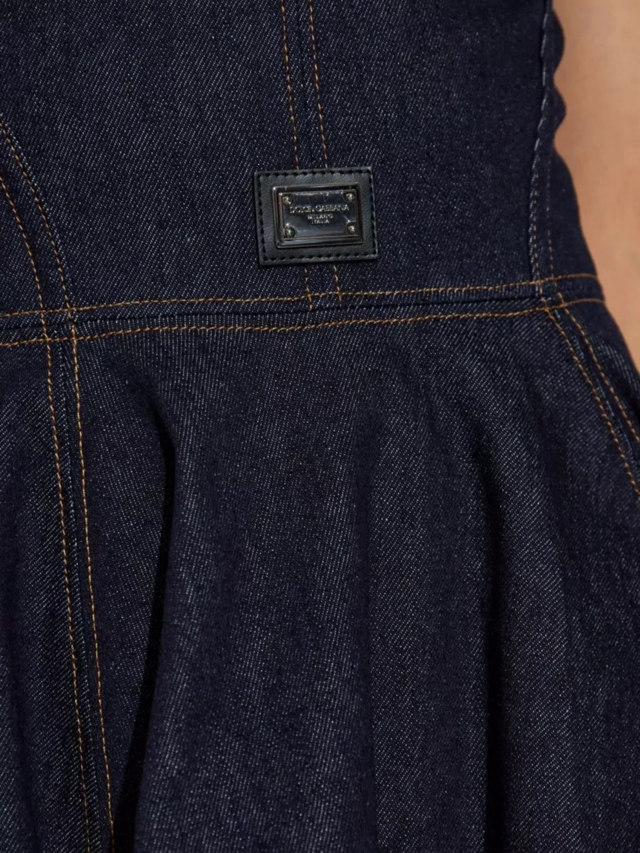 Dolce&Gabbana Denim Sleeveless Sweetheart-Neck Mini Dress