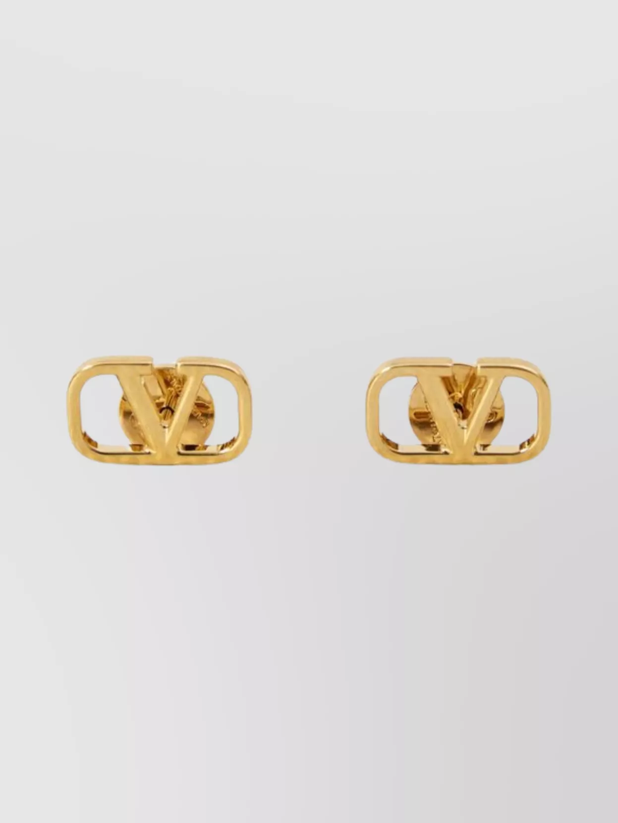 Valentino Vlogo Signature Stud Earrings In Gold-plated Metal