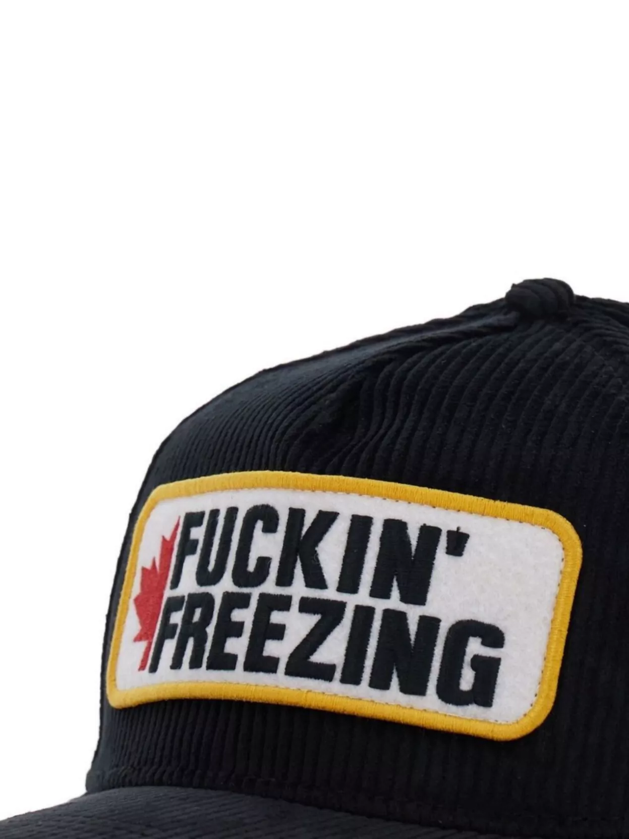 Dsquared2 Corduroy Texture Curved Brim Embroidered Patch Cap