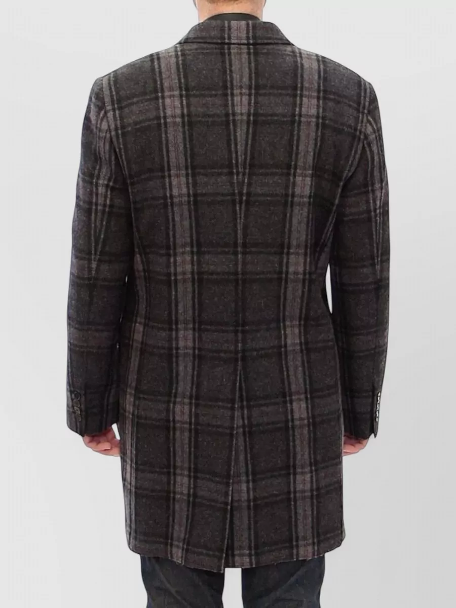 Dolce&Gabbana Wool Blend Checked Double Breasted Coat