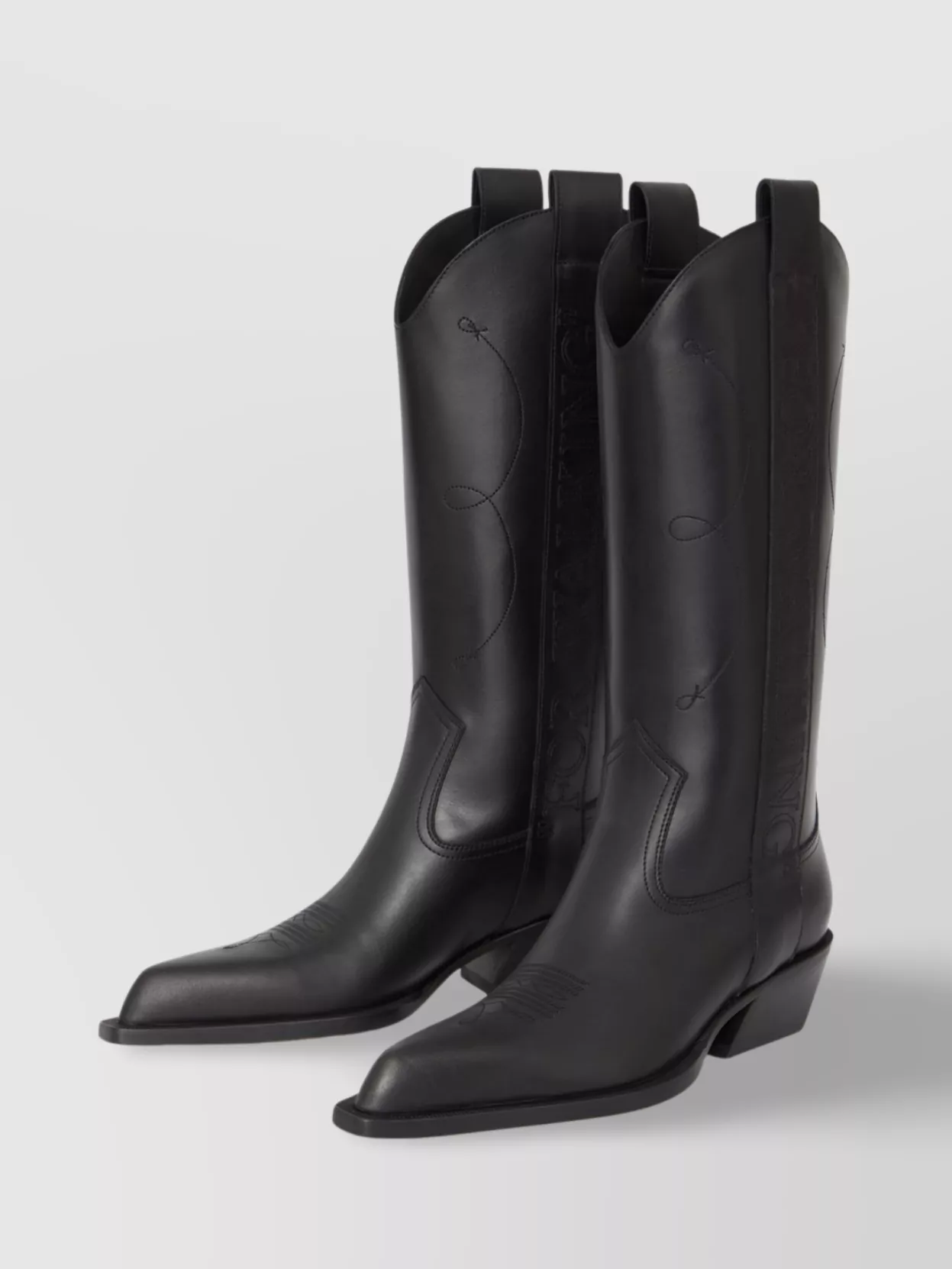 Off-white Texan Boots For High-heeled Walking In Brown