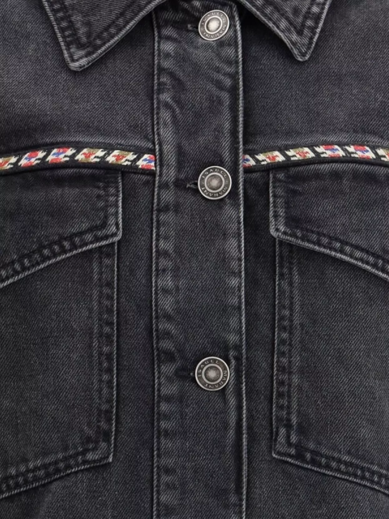 Isabel Marant Etoile Manona Embroidered Denim Jacket