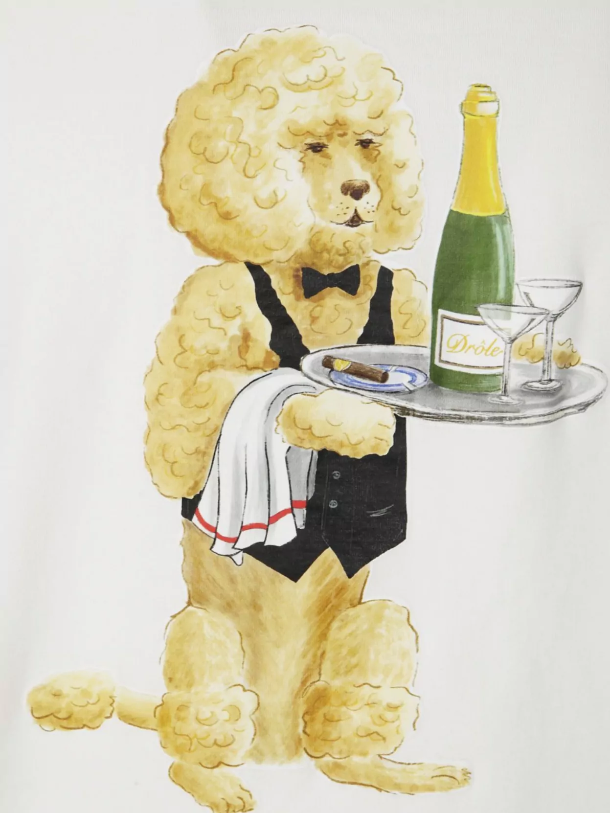 Drôle De Monsieur Poodle Graphic Print Short Sleeve T-Shirt