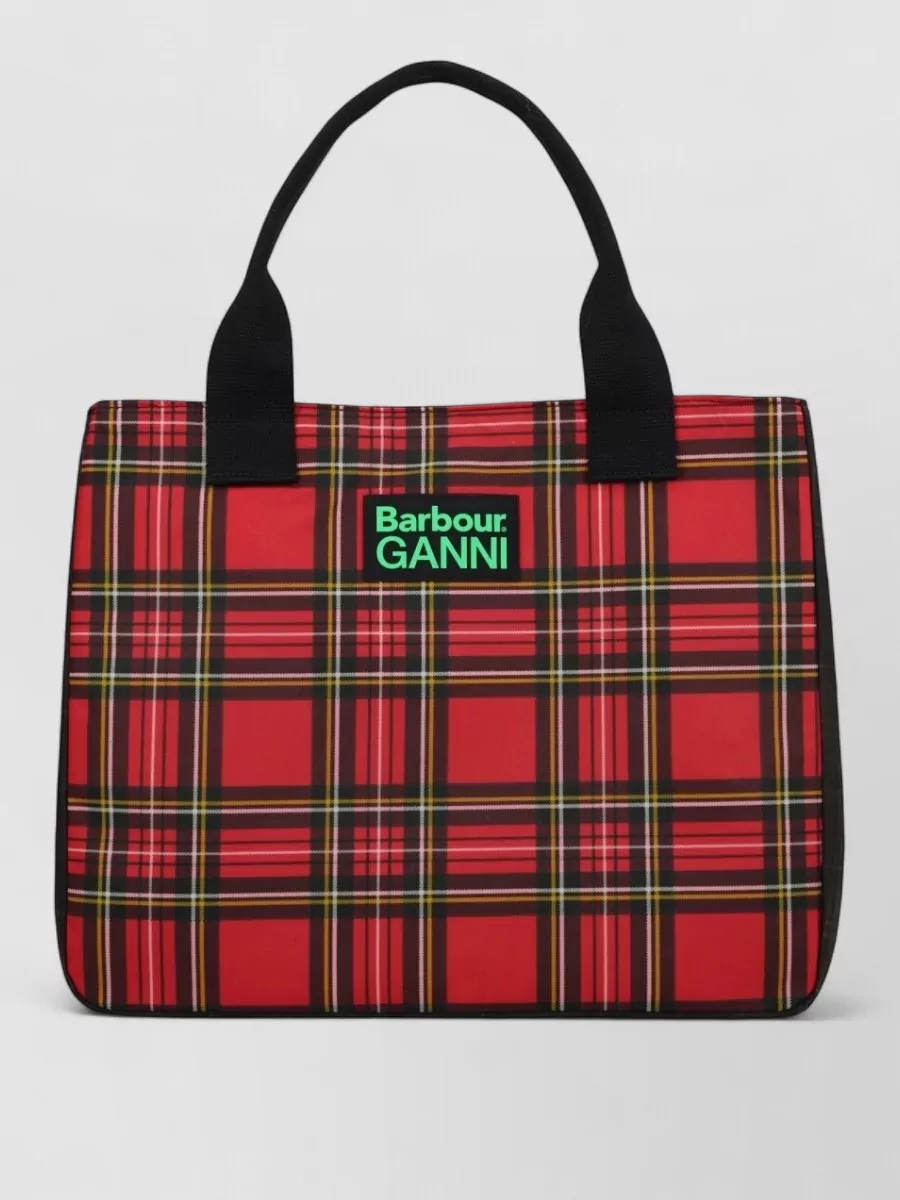 Barbour Waxed Cotton Checked Tote Bag