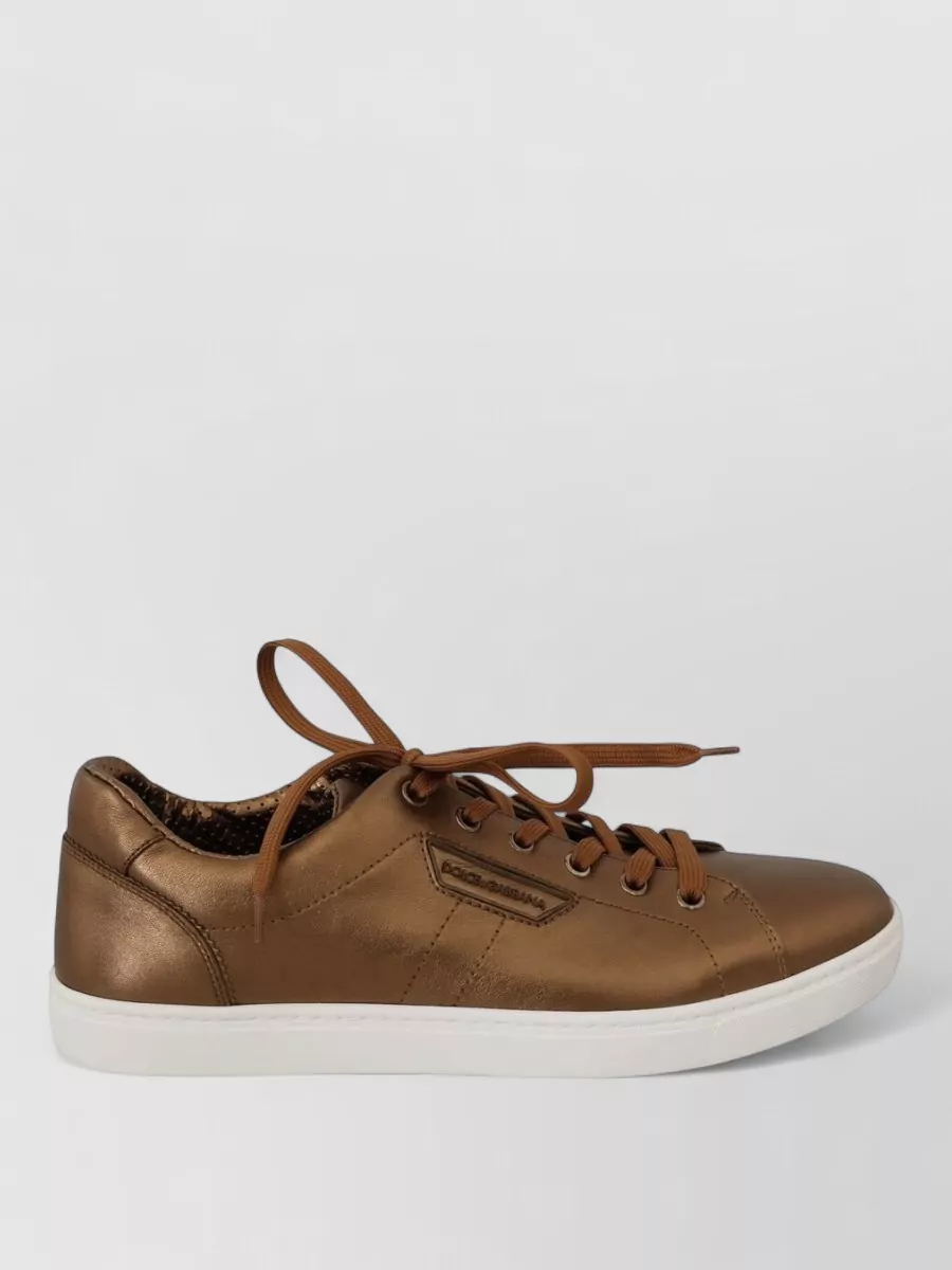 Dolce&Gabbana Leather Low-Top Lace-Up Sneakers