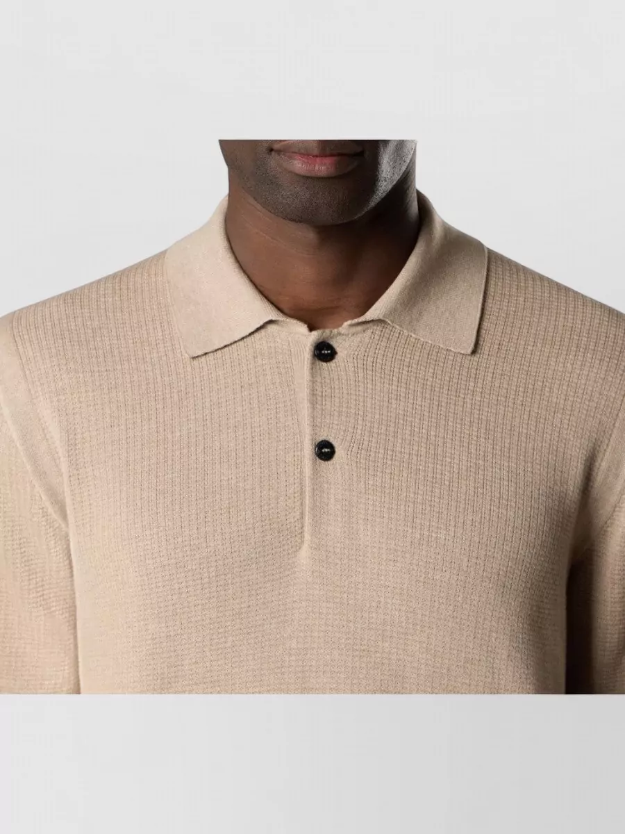 Stone Island Ribbed Cotton Polo Shirt