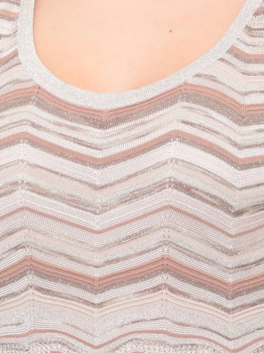 D.exterior Sleeveless Geometric Knitted Midi Dress