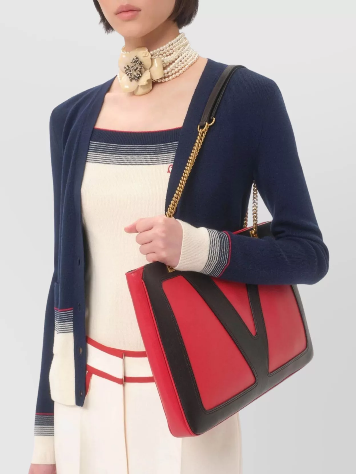 Valentino Garavani Valentino House V-Neck Cardigan With Patch Pockets
