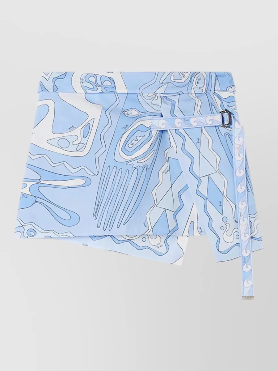 Pucci Cotton printed wrap skirt