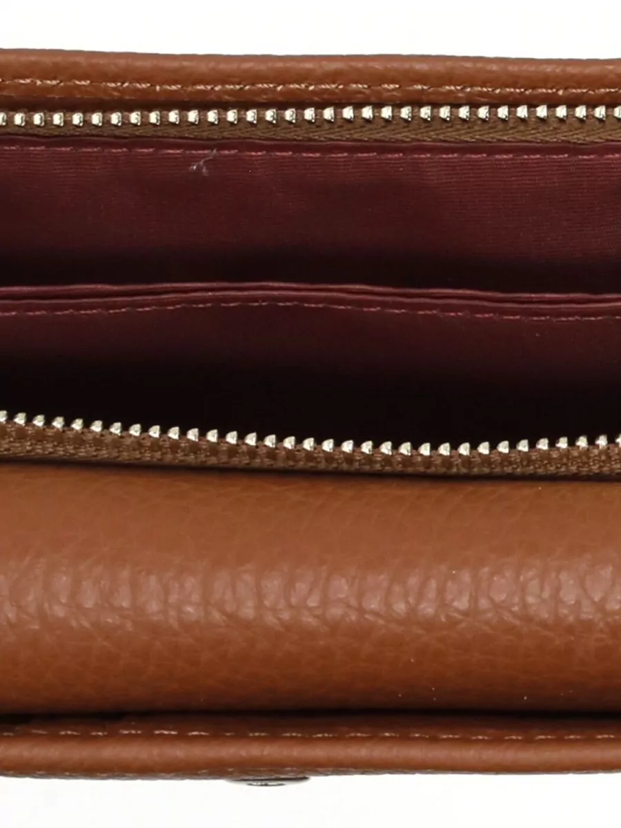 Coccinelle Pebbled Leather Wallet Foldover Flap Design