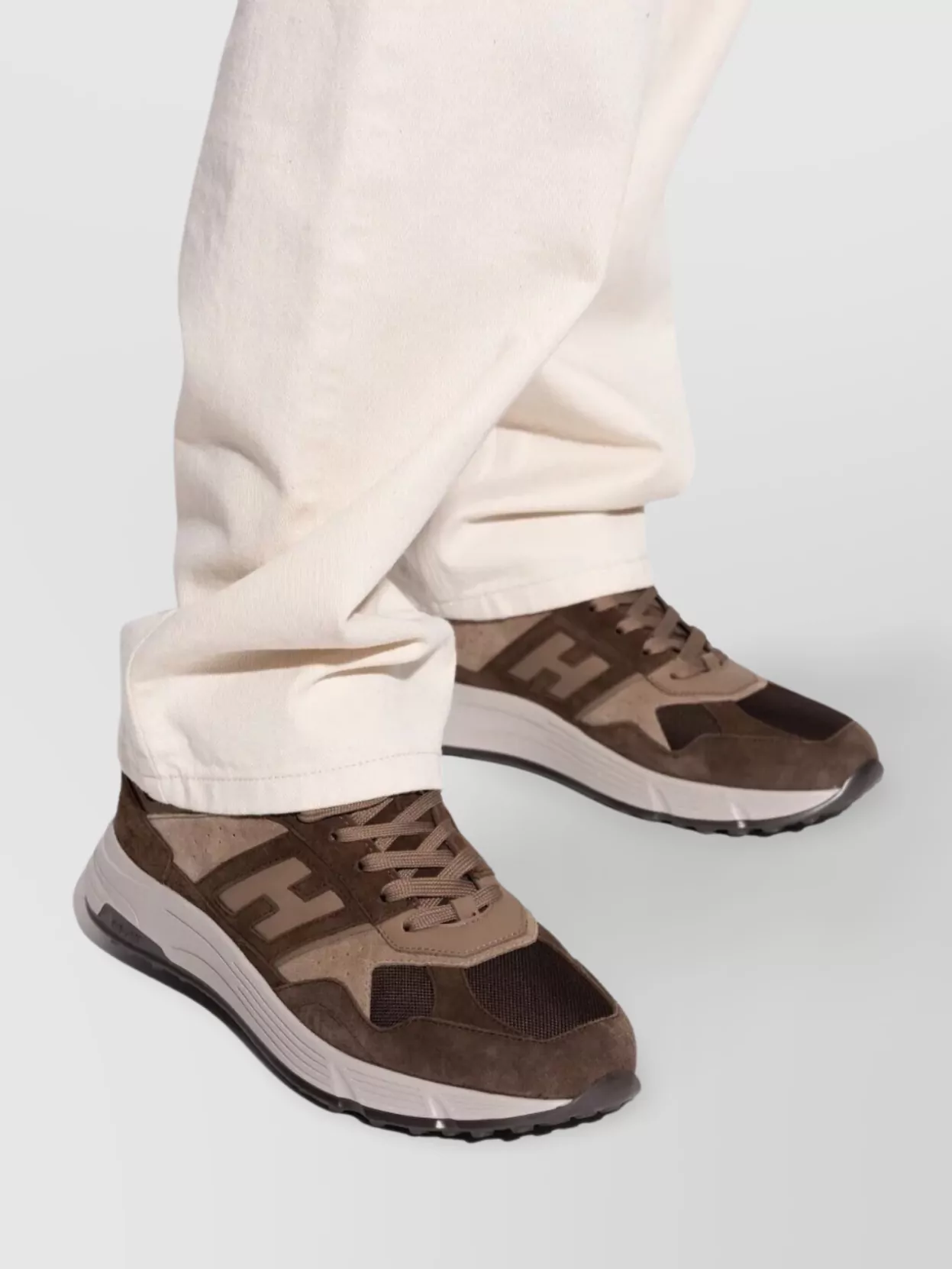 Hogan Lightweight Mesh And Suede Sneakers