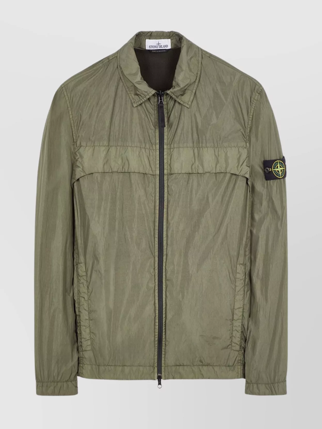 Shop Stone Island Crinkle Reps Stand-up Collar Jacket