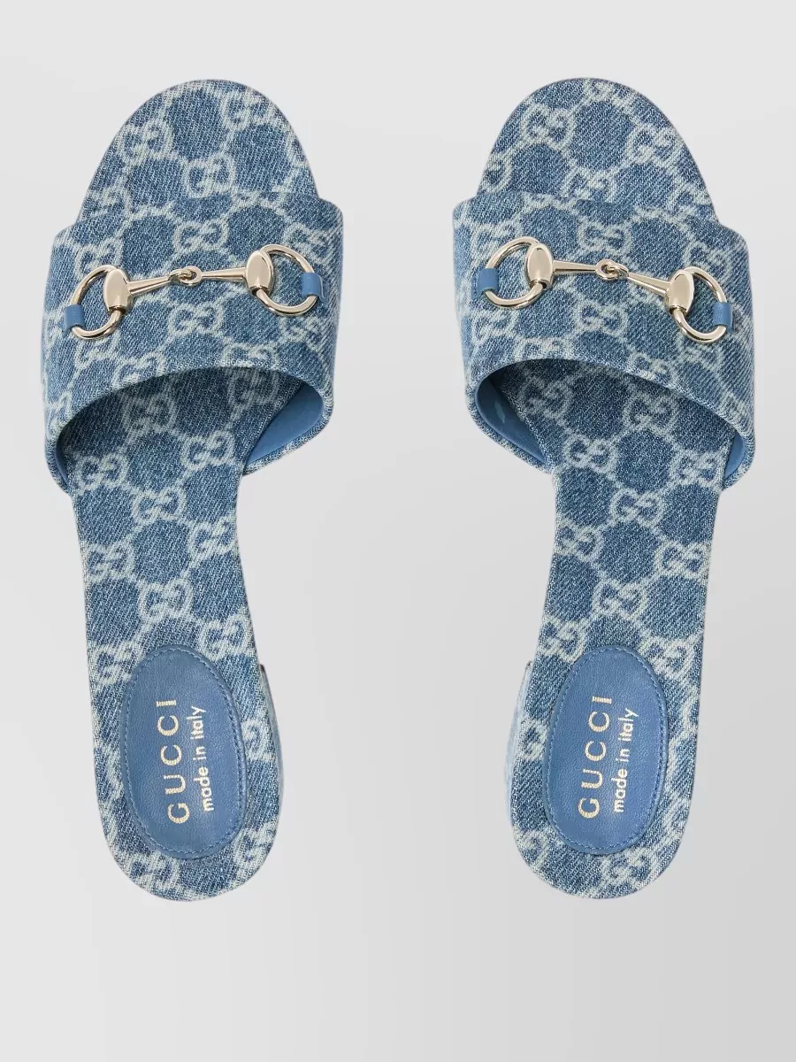 Gucci Denim Medium-Heel Mules