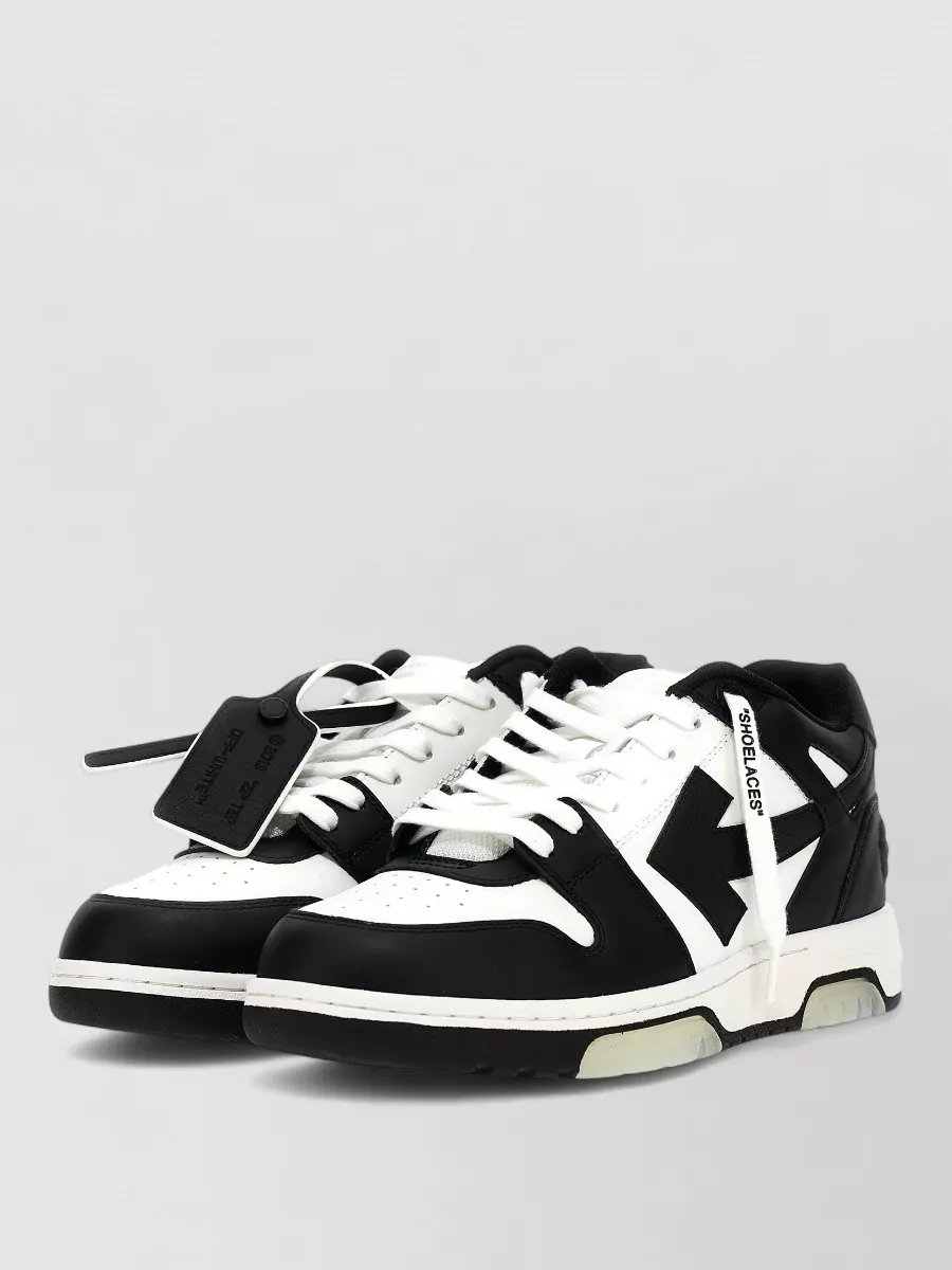 Off-White Calf leather paneled low-top sneakers
