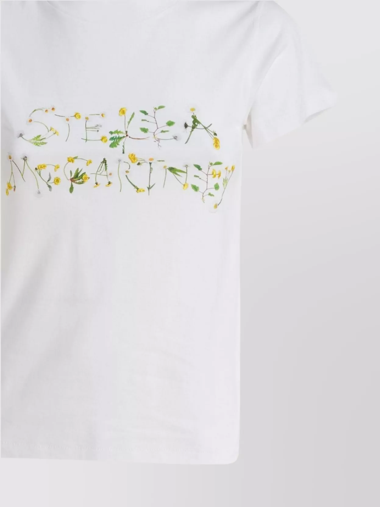 Stella Mccartney Cotton T-Shirt Crew Neck Floral Graphic