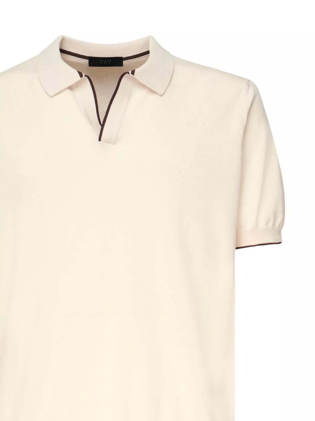 Fay Buttonless Polo Shirt Ribbed Finish