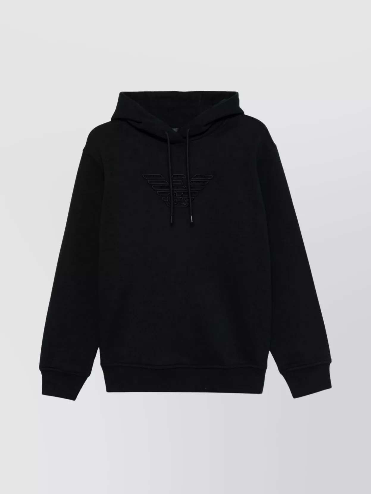 Emporio Armani Logo Cotton Hoodie With Drawstring Hood