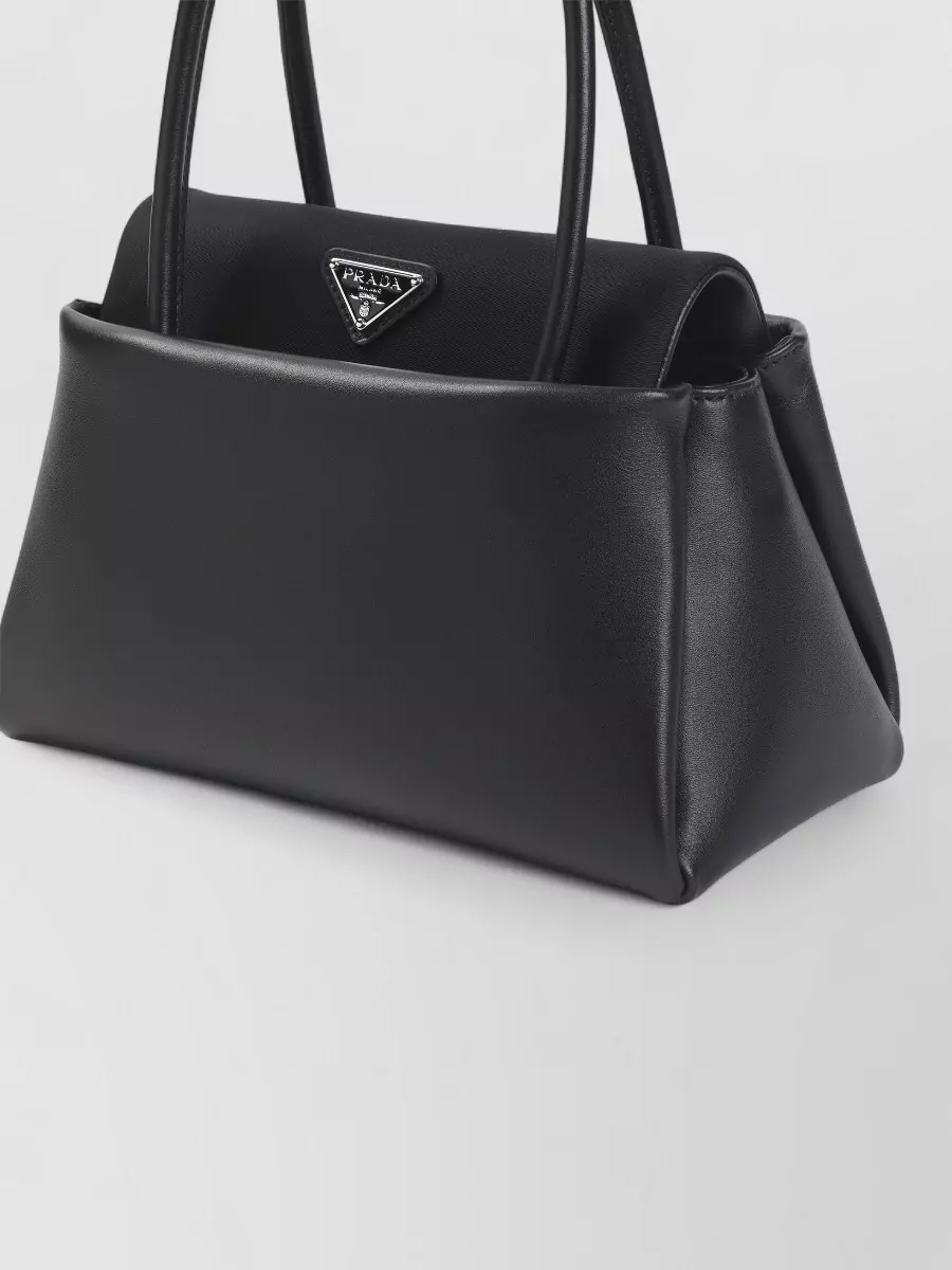 Prada Triangle Leather Tote Bag