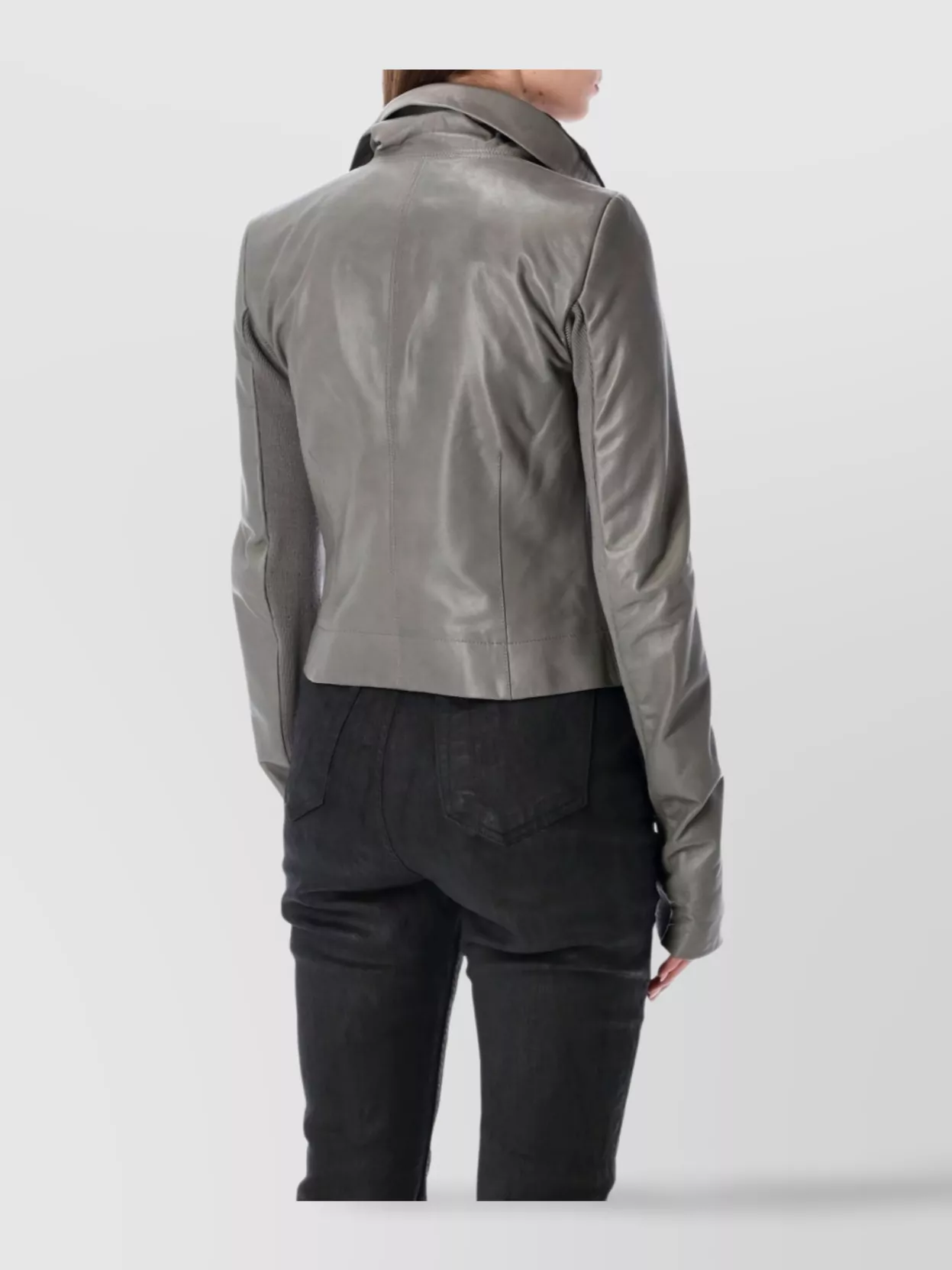 Rick Owens Biker Jacket With Long Sleeves And Collar