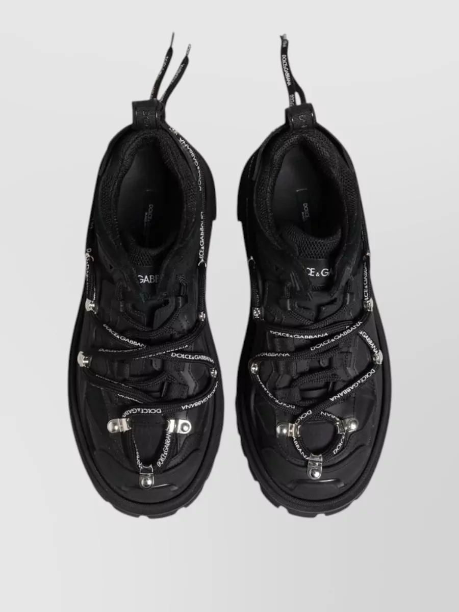 Dolce&Gabbana Leather Low-Top Lace-Up Sneakers