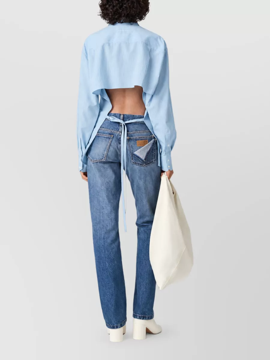 Mm6 Maison Margiela Striped Open Back Shirt
