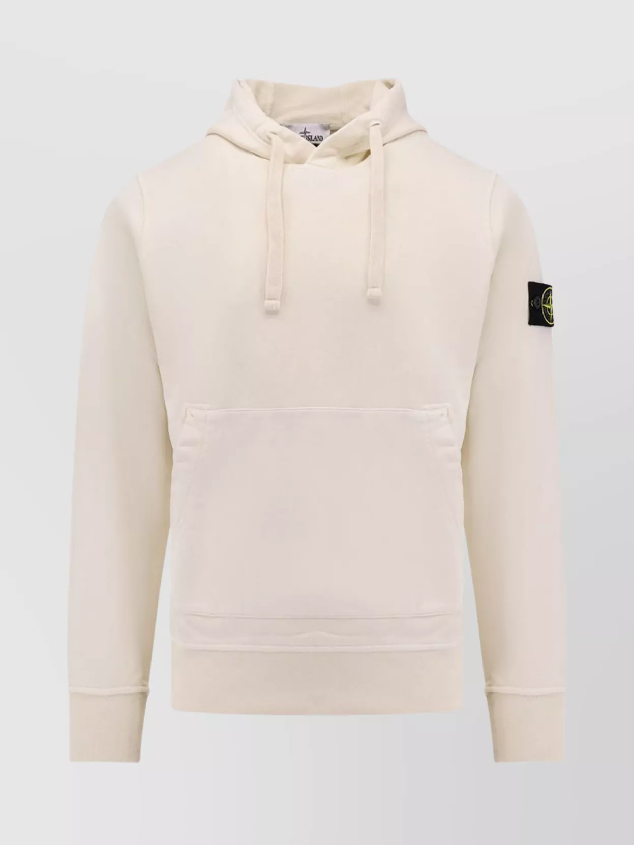 Stone Island Hooded Cotton Sweatshirt Removable Patch In Neutral
