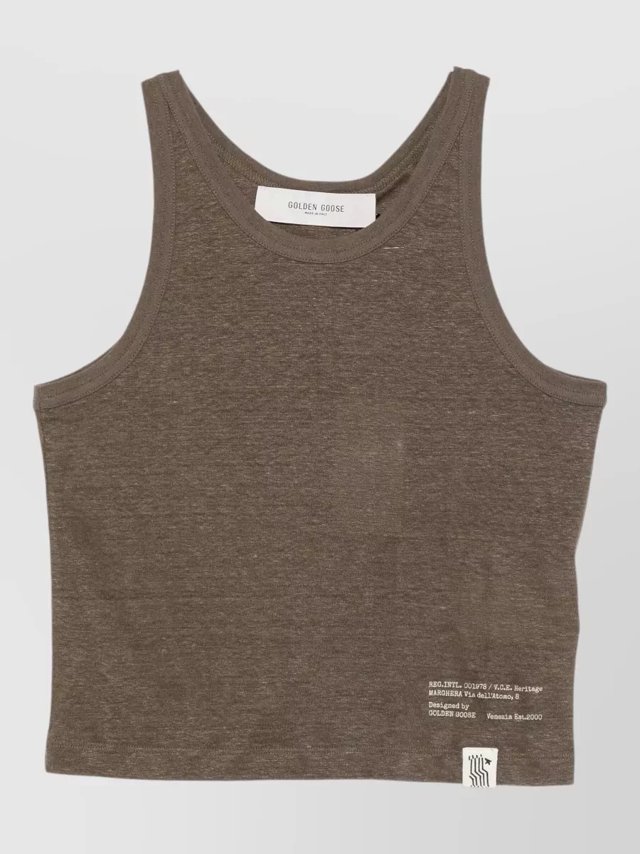 Golden Goose linen round neck tank top