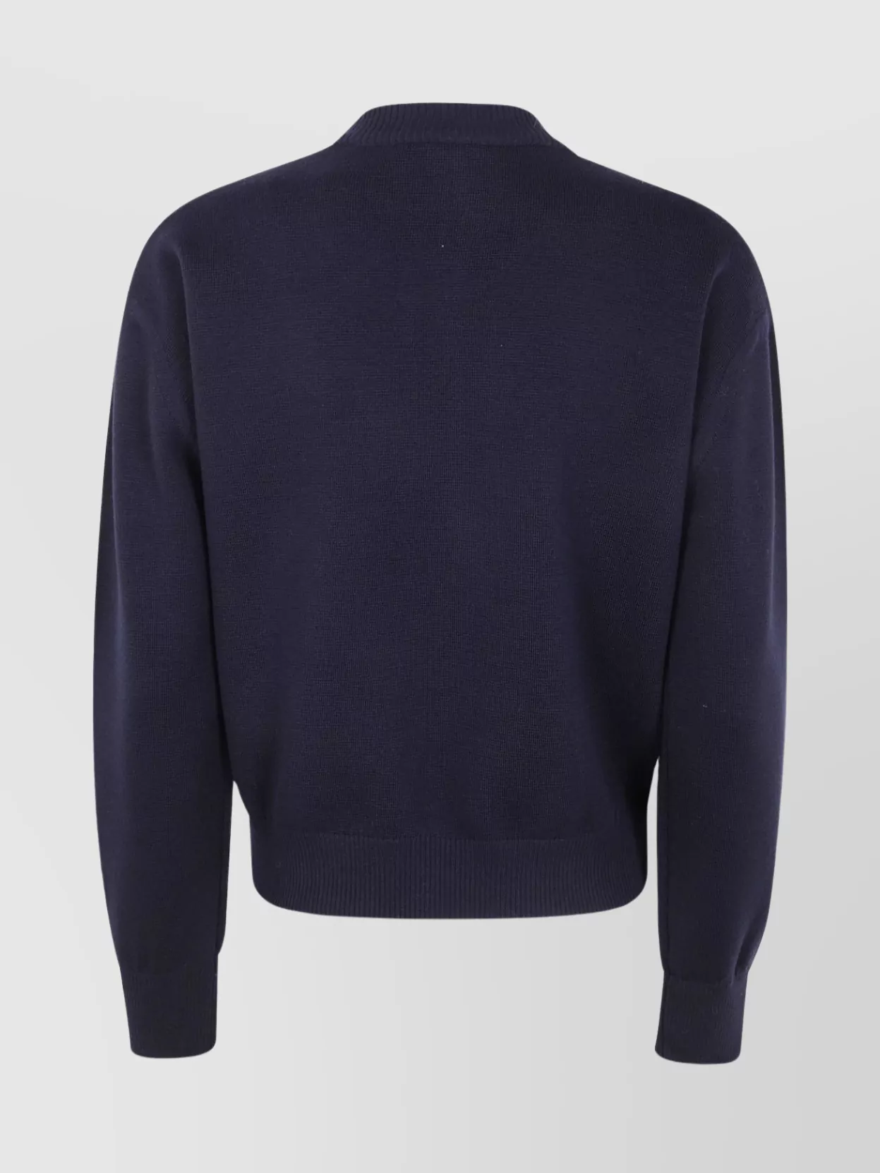 Max Mara Merino Wool Bomber Jacket With High Collar In Blue