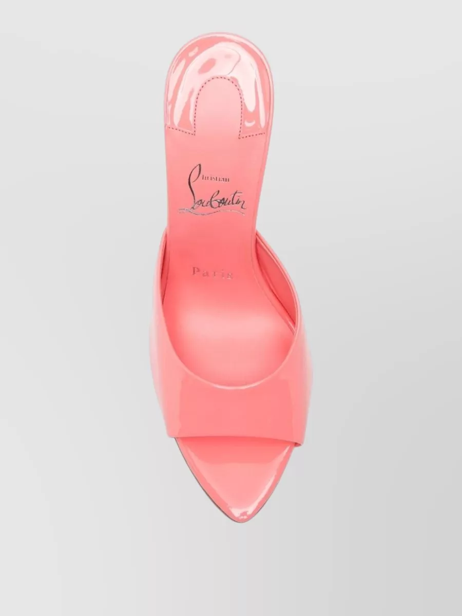 Christian Louboutin Patent Leather Open-Toe Stiletto-Heel Mules