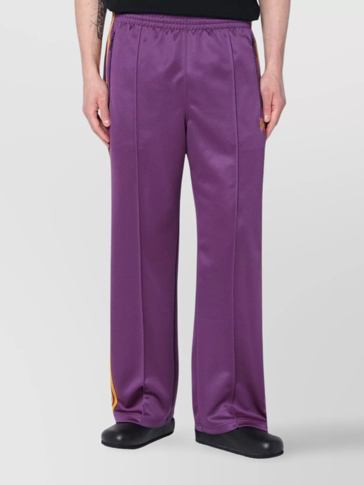 Needles Jogging Pants With Elastic Waistband And Side Stripes In Purple