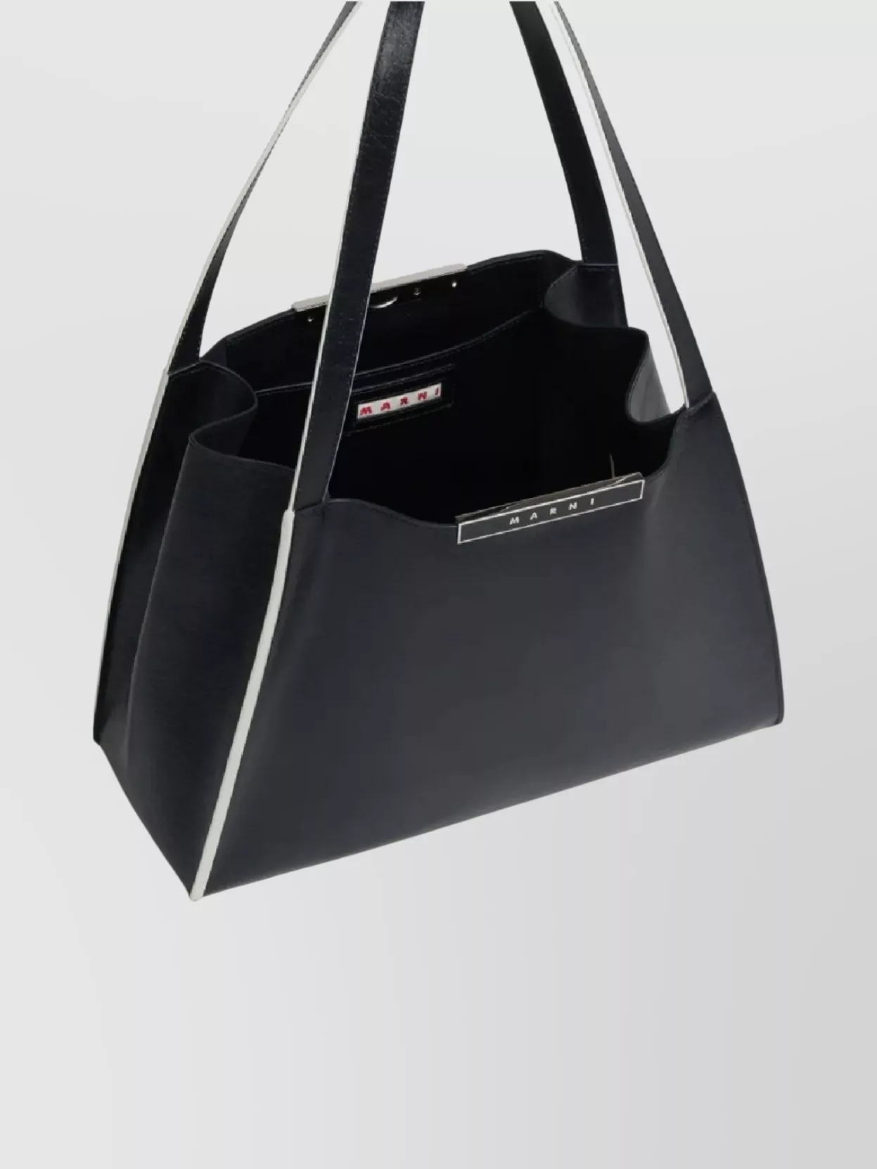Marni Rectangular Two-Tone Shoulder Bag With Long Handles