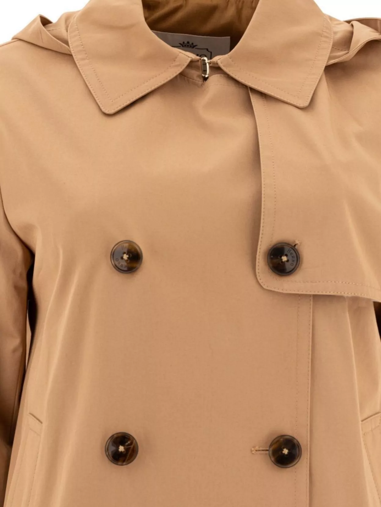 Herno Double-breasted Coats Hood Button Detailing