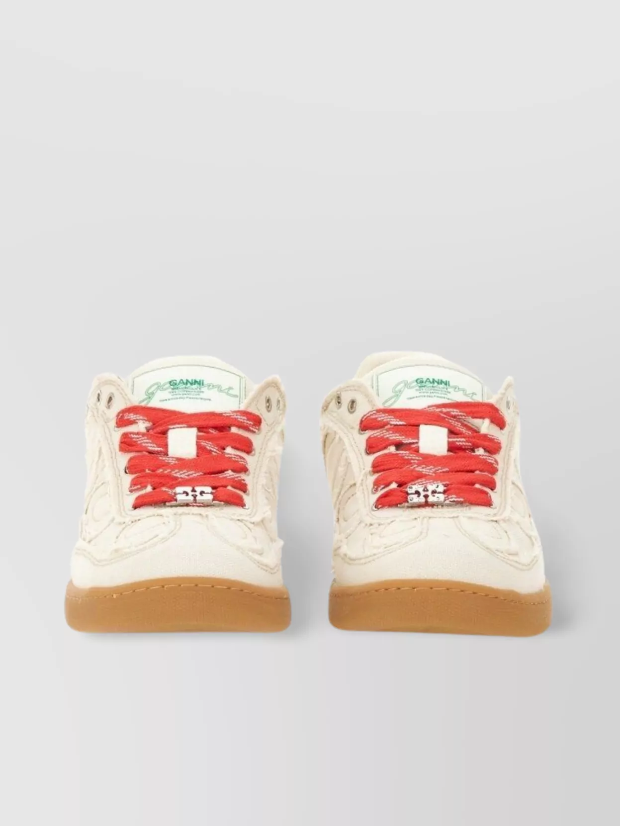 Ganni Canvas Sneaker With Rubber Sole And Embroidered Stitching