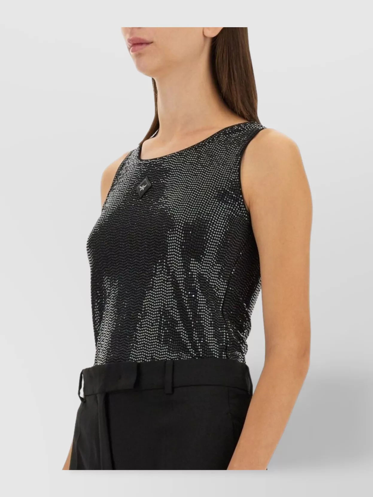 Mcm Sequin Scoop Neck Tank Top