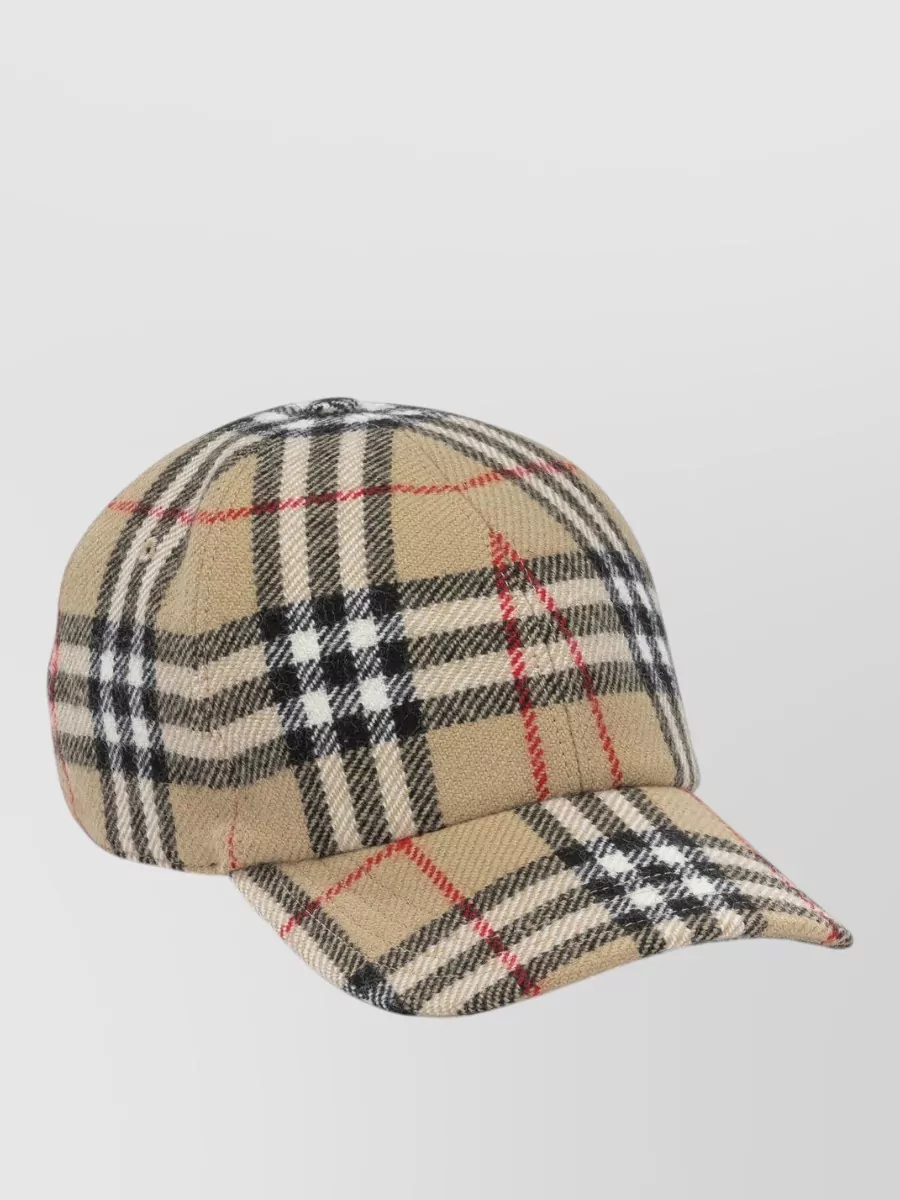 Burberry Wool Checked Baseball Cap