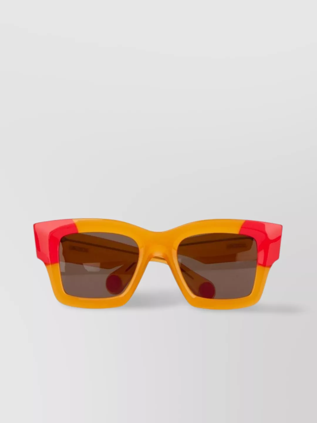 Shop Jacquemus Bold Square Two-tone Sunglasses In Burgundy