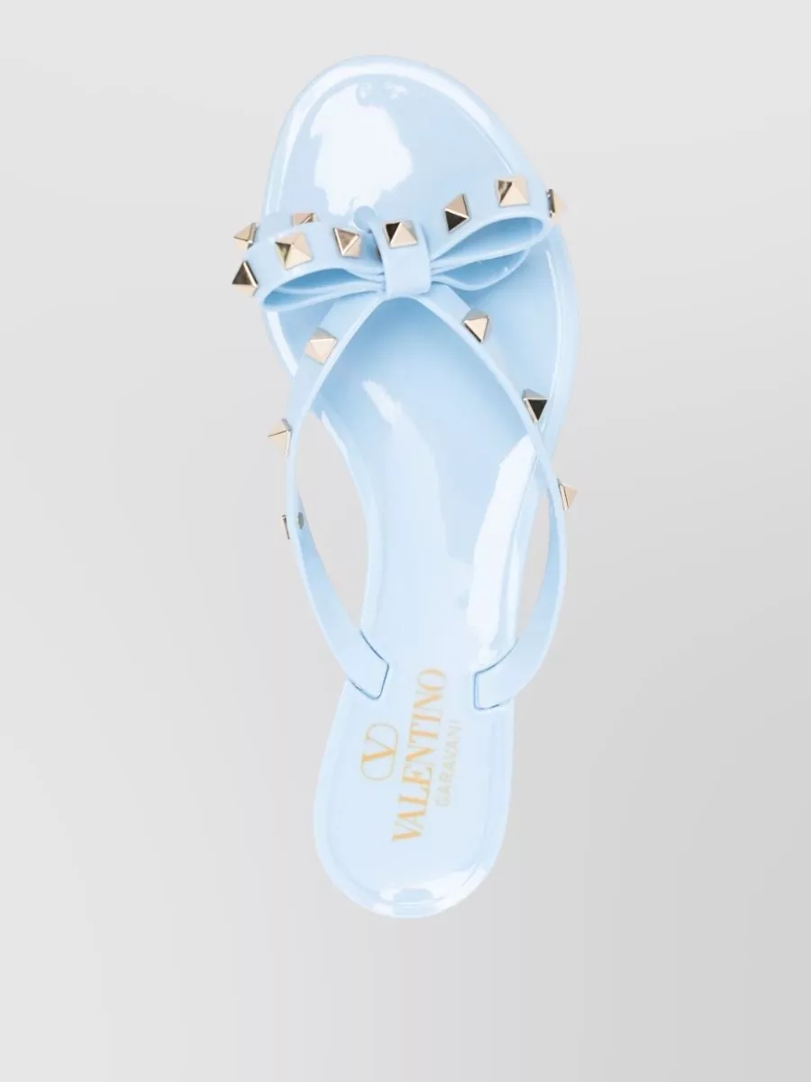 Valentino Garavani Rockstud Sandals Thong Design Bow Detail