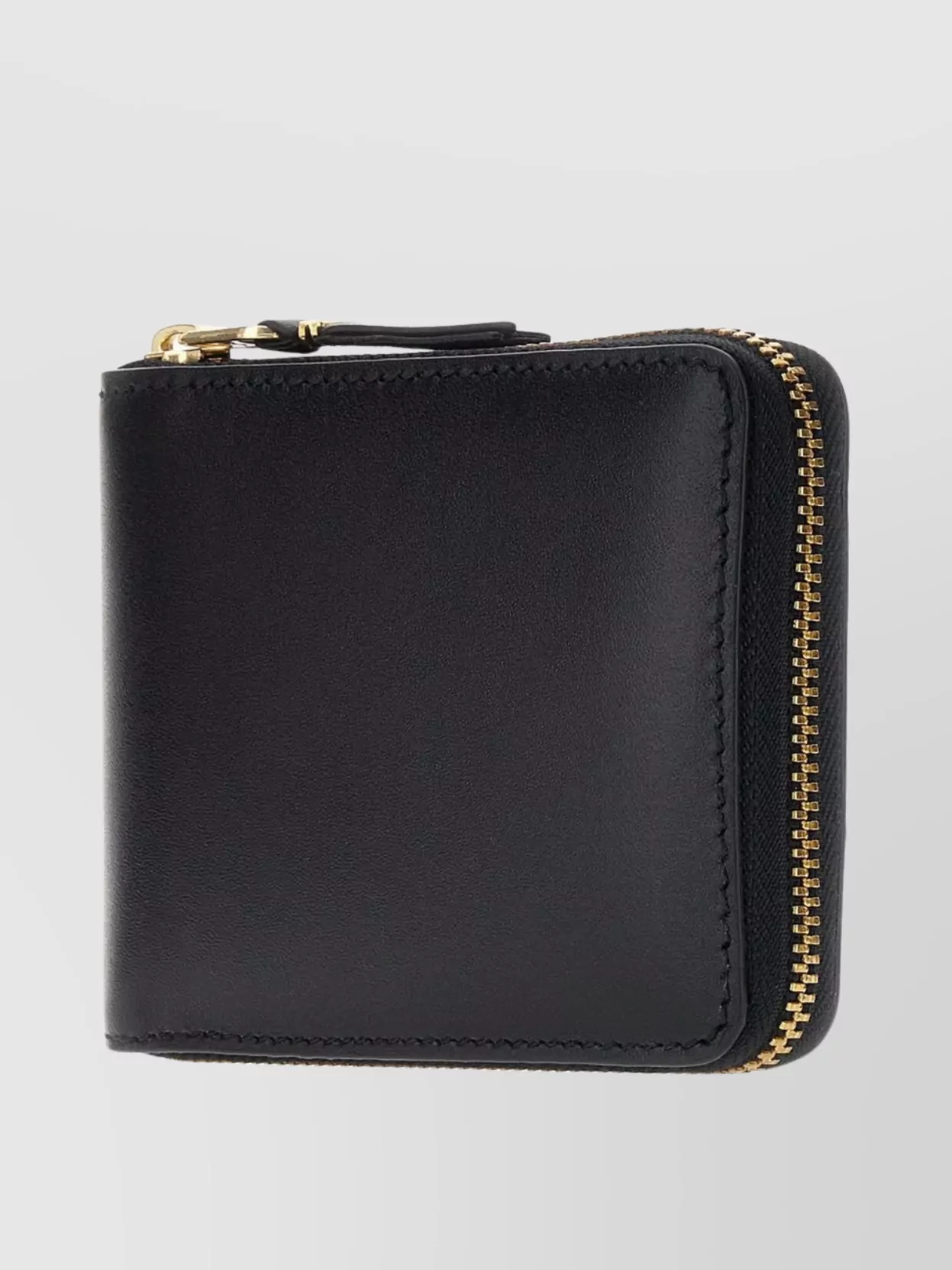 COMME DES GARÇONS LEATHER WALLET COMPACT GOLD-TONE HARDWARE