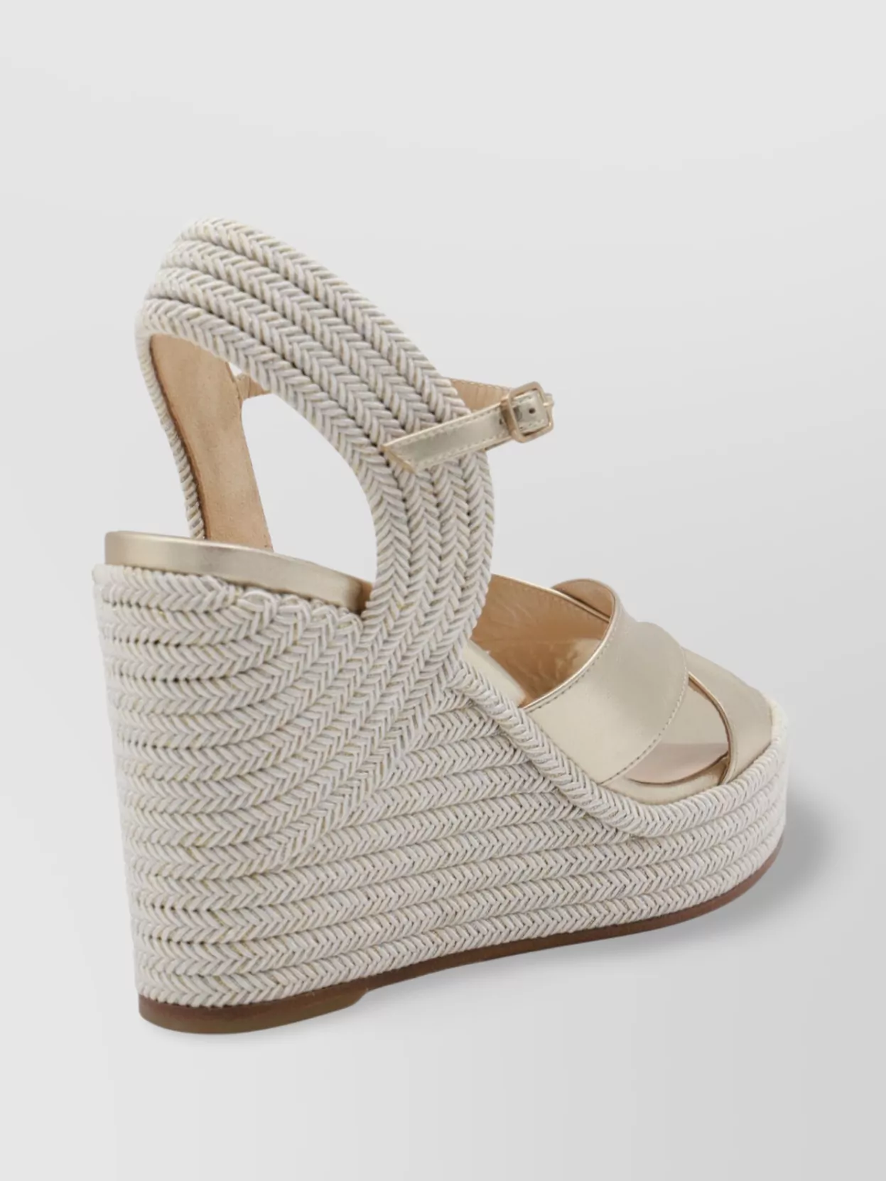 Shop Jimmy Choo Metallic Wedge Heel Strappy Espadrilles