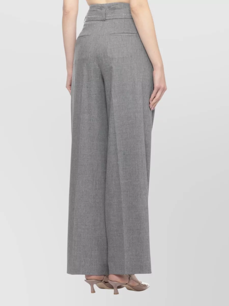 Peserico Wide-Leg Trousers With Belt And Pockets